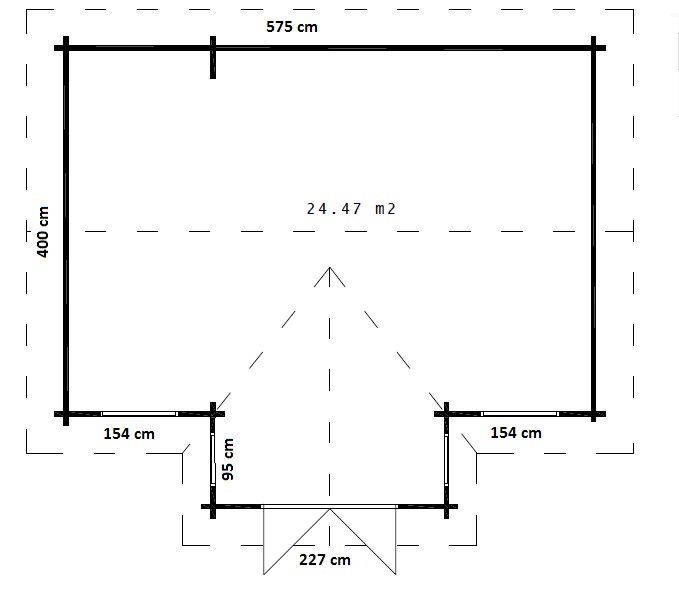 Caseta de jardín Eamon 25m2 / 6 x 4 m / 58mm