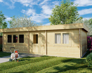 Casa de madera con un dormitorio Holiday I 40m² 9x4,5m 70mm