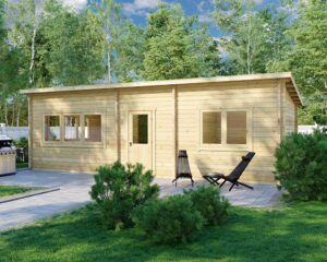 Casa de madera con un dormitorio Holiday J 40m² 9x4,5m 70mm