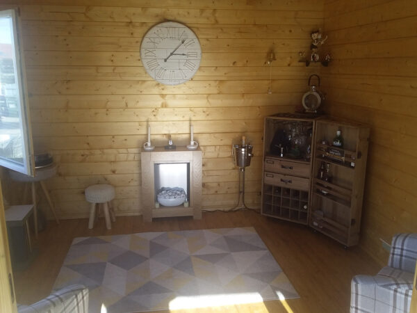 Caseta de jardín con porche Lucas E 9m² 6x3m 44mm