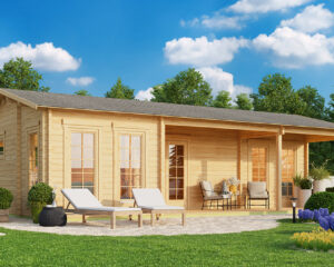 Casa de madera con dos dormitorios Holiday K 40m² 10x6m 70mm