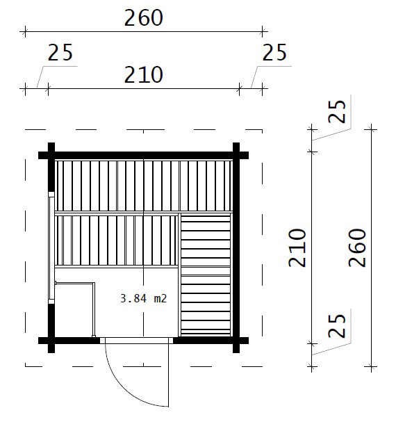 Sauna de exterior Simply Sauna 1 / 2x2m / 70mm